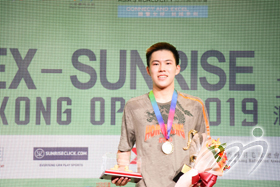 Champion Lee Cheuk Yiu of Hong Kong China in the Men's Singles