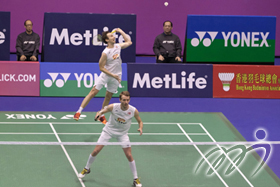 Men's Doubles Final: Japanese duo Takeshi KAMURA and Keigo SONODA defeat Denmark's Mathias BOE and Carsten MOGENSEN.