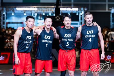 左起：Team Hong Kong球员刘振星、余普生、文俊浩、查华斯