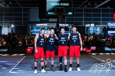 左起：Team Hong Kong球员刘振星、余普生、文俊浩、查华斯
