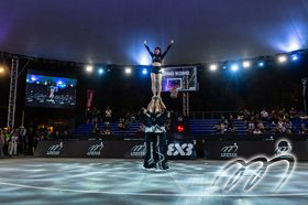 Cheering team performance in the open ceremony