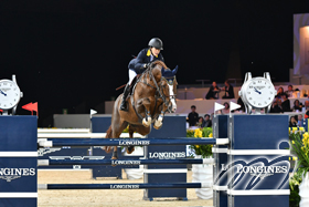 Hong Kong veteran rider Jacqueline LAI and her horse Basta at the LONGINES Masters of Hong Kong 2018.