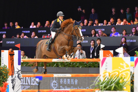 Jacqueline Lai and her horse Basta at the LONGINES Masters of Hong Kong 2019.