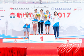 Lam Pac Tung Nikita (Middle in the photo) won the Championship in the Open (A) Aged 17-34 Individual category, with times of 11:45.6. 