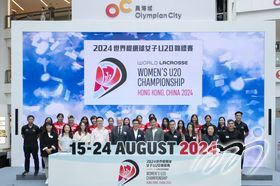 The 2024 World Lacrosse Women's U20 Championship organized by the Hong Kong, China Lacrosse Association, take place from 15 to 24 August, with Hong Kong being the first city in Asia to host the championship.To celebrate the occasion, a press conference was held on 1 June to kick off this prestigious international sporting event. During The press conference, Mr. Sam WONG, MH, Commissioner for Sport Of the Culture, Sports and Tourism Bureau (center); Hon Vincent CHENG, MH, JP, Legislative Council Member (fifth from right); Mr. Edward YU Kin Keung, JP, District Officer (Yau Tsim Mong) (fourth from right); Mr. Warren ALLDERIGE Dudley, Chairman of the Hong Kong, China Lacrosse Association (fifth from left) took a group photo with event partners, coaches and athletes.