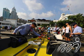 Boat marshal inspection by International Technical Officials before the race