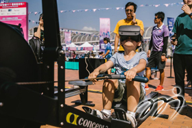 Public enjoyed the AR/VR indoor rowing experience at the World Champ Square (Central)