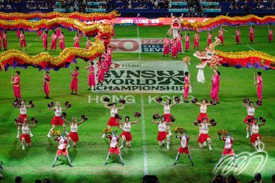 An electrifying robot and cheerleading routine in the Opening Ceremony on Friday night