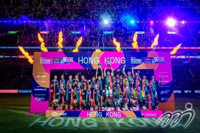 New Zealand Women and South Africa Men celebrate their Cup wins on Sunday night