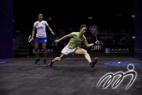 In the men's final, Ramy ASHOUR from Egypt, a two-time champion and a former world-number-one, is playing against his fellow countryman Karim Abdel GAWAD.