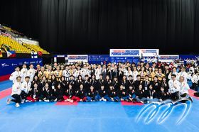 Group photo of Hong Kong, China Taekwondo Poomsae team