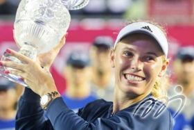 Caroline WOZNIACKI wins the singles championship title in the Prudential Hong Kong Tennis Open 2016 after beating Kristina MLADENOVIC by two sets to one.