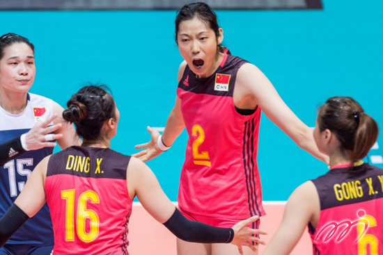 Zhu Ting of China signs an autograph during a promotional event for the  FIVB Volleyball World Grand Prix Macao 2017 in Macau, China, 12 July  2017.(Imaginechina via AP Images Stock Photo - Alamy