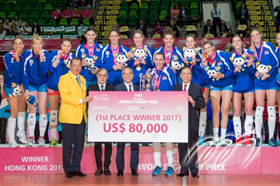 The Serbia team is crowned the Champion of the FIVB Volleyball World Grand Prix - Hong Kong 2017 presented by A.S. Watson Group.