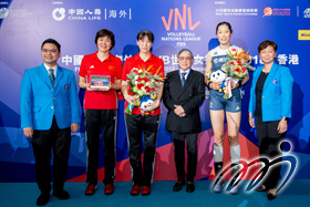 中國隊最受歡迎球員隊長朱婷(Ting Zhu) ，而最受歡迎教練由中國隊教練朗平(Ping LANG)奪得，中國同時獲得最受歡迎球隊。