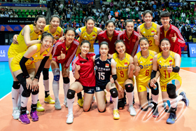 In the second match, Asian rivals put on a spectacular show, where China triumphed over Japan by 3-0 ( 27-25, 25-18, 25-21 ).