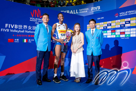Team Italy's most popular player: Opposite spiker Ms. Paola OGECHI EGONU.