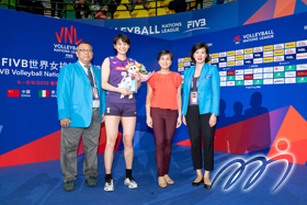 Team Japan's most popular player: Outside hitter Ms. Sarina KOGA.