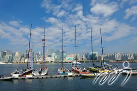 Six race boats completed the Hong Kong Leg.. Six race boats completed the Hong Kong Leg.