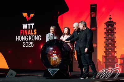 Miss Rosanna LAW, Secretary for Culture, Sports and Tourism, officiates the kick-off ceremony at WTT Finals Hong Kong 2025.