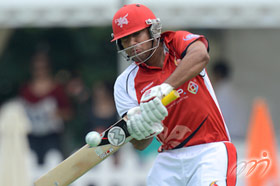 Hong Kong (in red) was just steps away from being crowned the champion of the Hong Kong Cricket Sixes.
